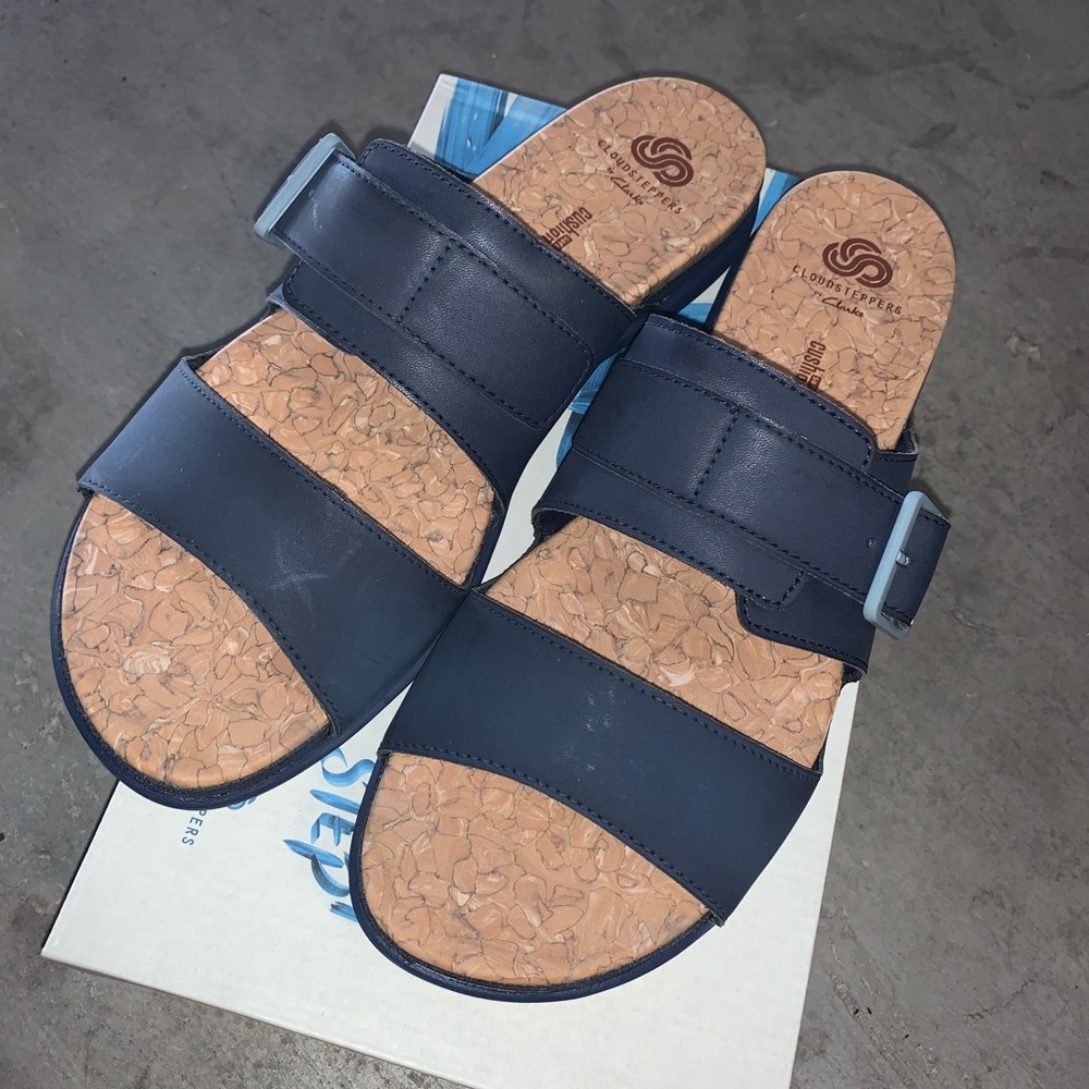 clarks cloudsteppers step june tide navy NEW